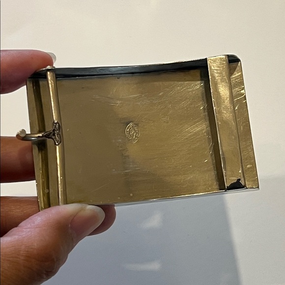 Alpaca Mexico Belt Buckle with Abalone Mother of Pearl Inlay and Leather Belt - Picture 4 of 11